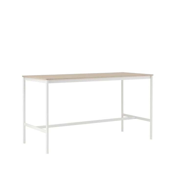 Base High stół barowy, dąb, stojak biały, obrzeże ze sklejki, s85 l190 w105 Muuto