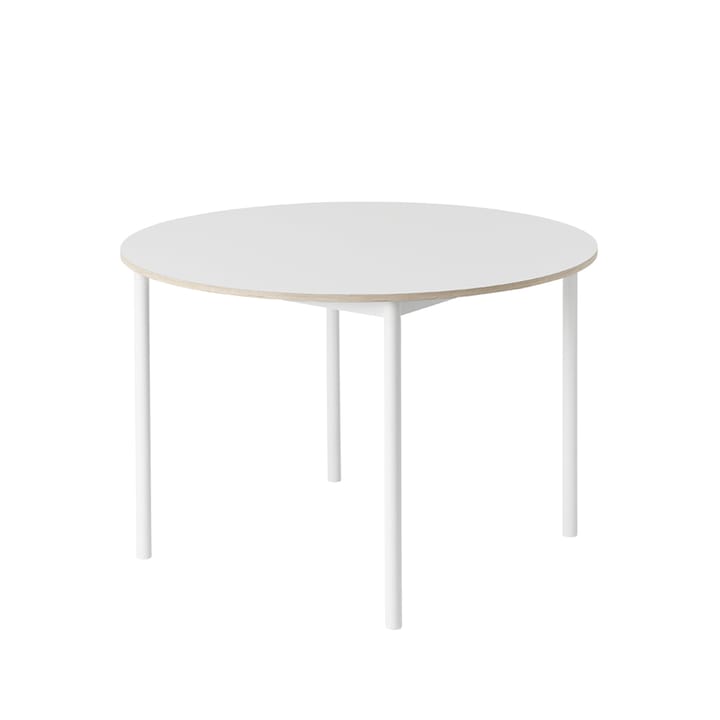 Base stół okrągły Ø110 cm - White laminate-Plywood-White - Muuto