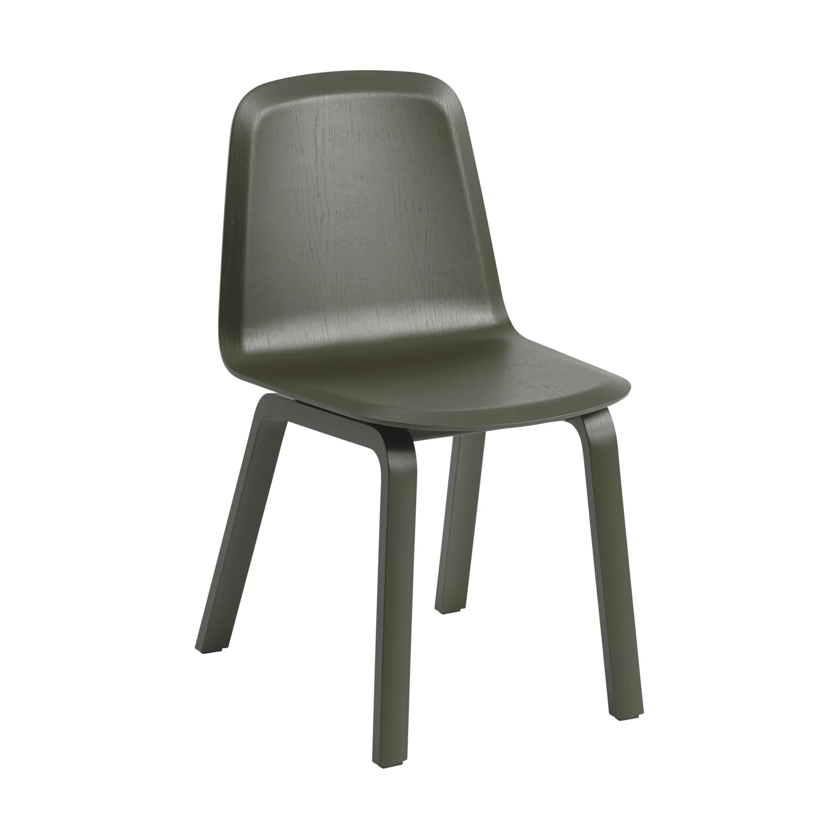 Brink Chair Wood Base krzesło, Ciemna oliwka Muuto