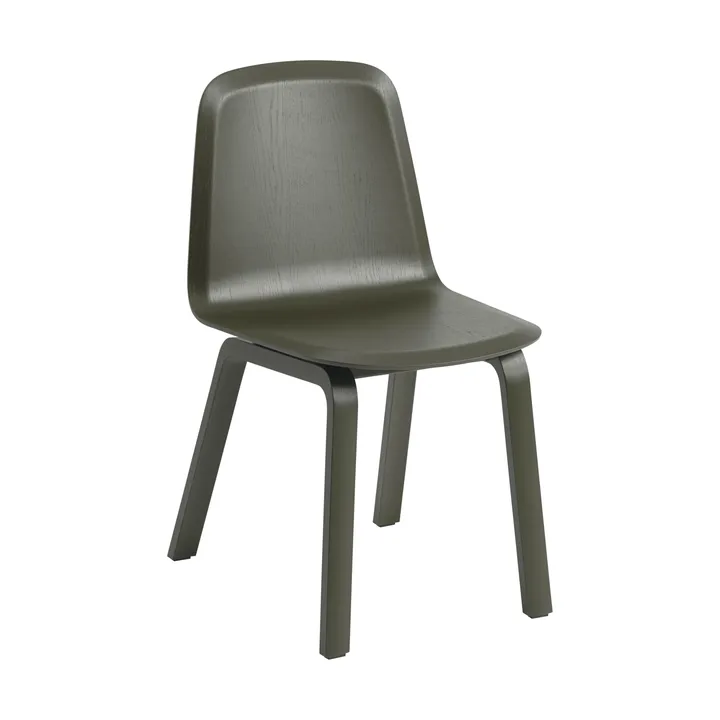Brink Chair Wood Base krzesło - Ciemna oliwka - Muuto