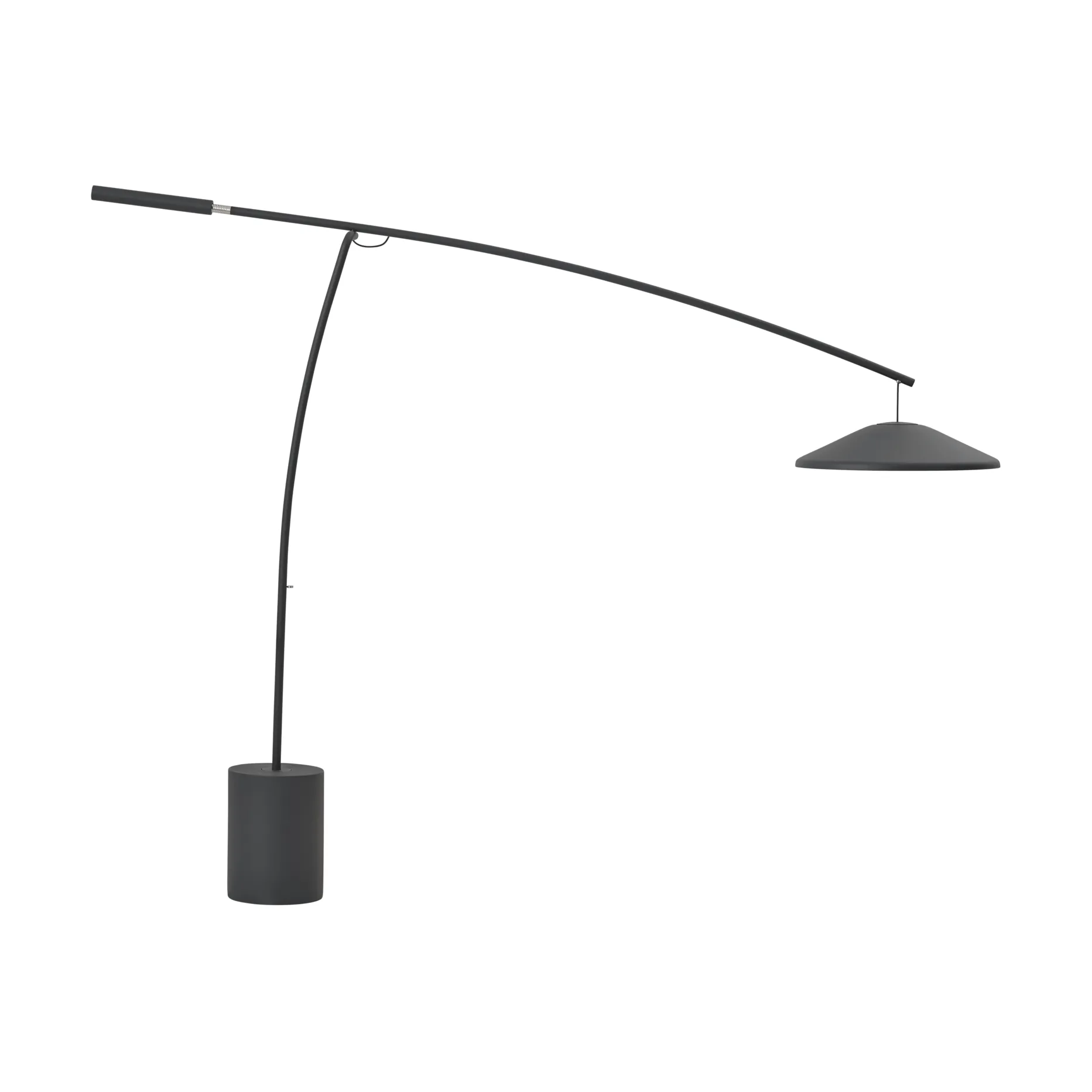 Contra lampa podłogowa, Antracytowa czerń-beton, 188 cm Muuto