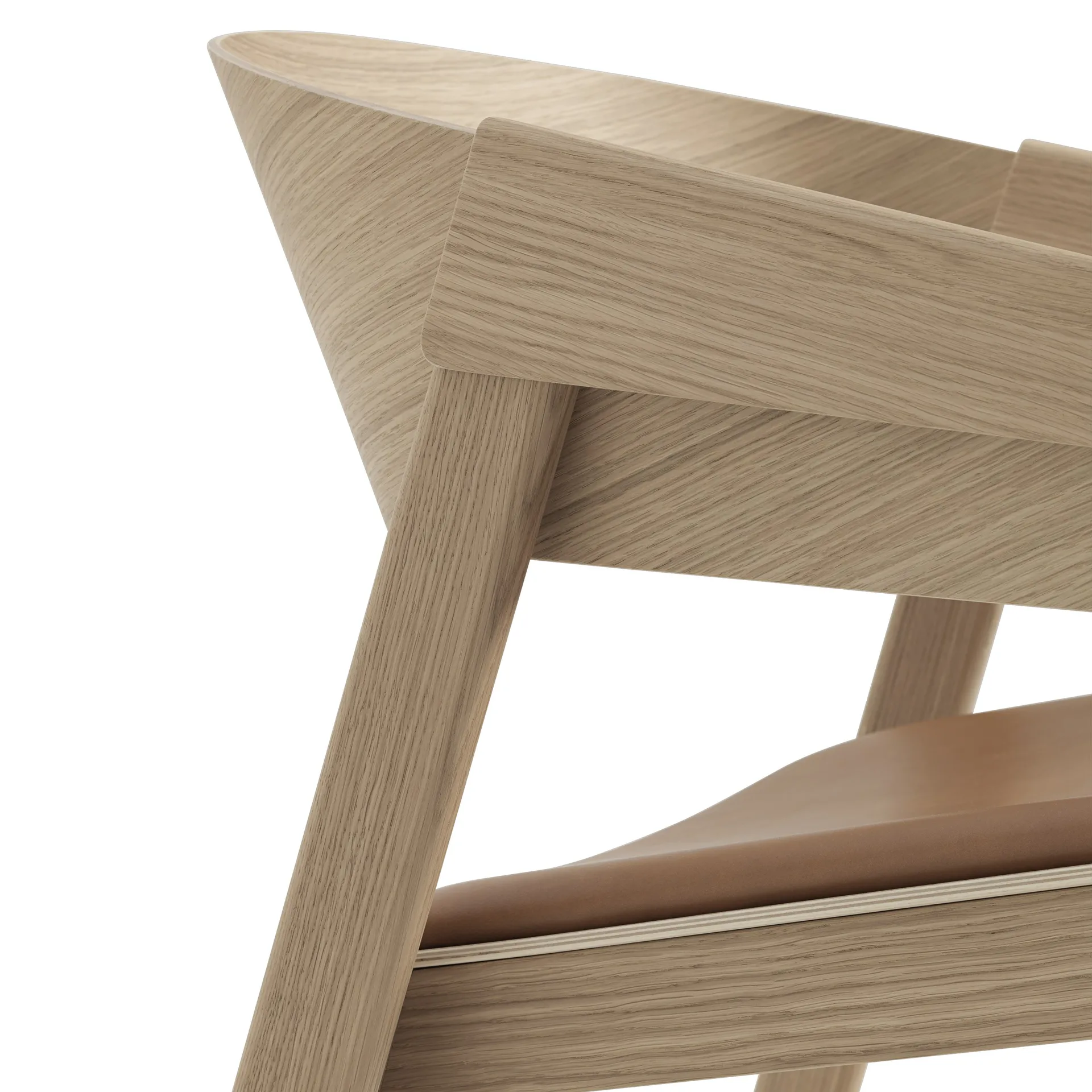 Cover fotel, Refine leather cognac-oak Muuto