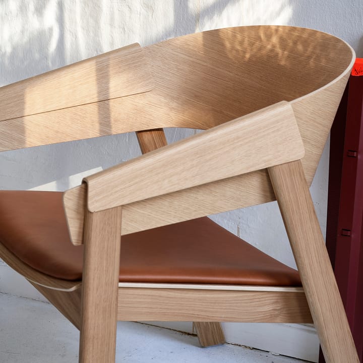 Cover fotel, Refine leather cognac-oak Muuto
