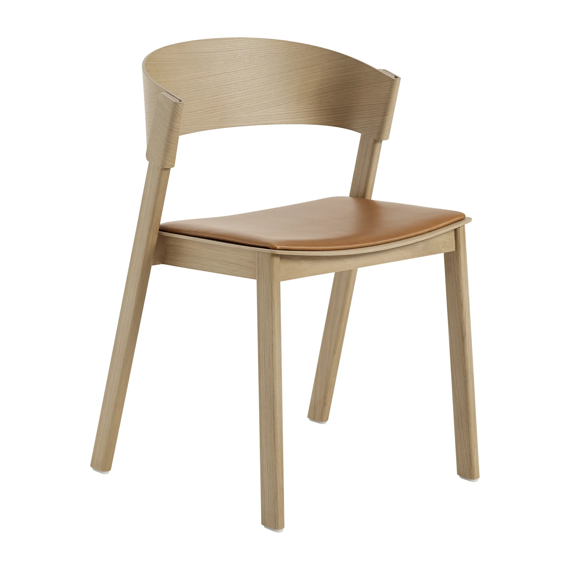 Cover Side Chair leather, Koniak-dąb Muuto