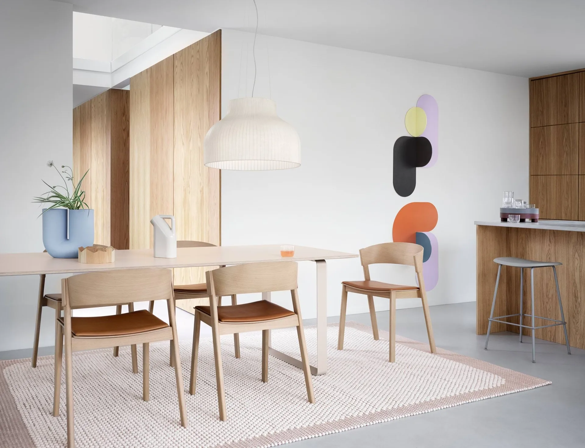 Cover Side Chair leather, Koniak-dąb Muuto