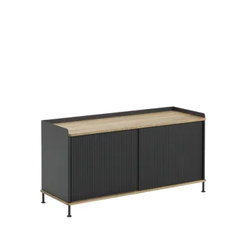 Enfold Low stolik boczny - Black-Oak-Metal - Muuto