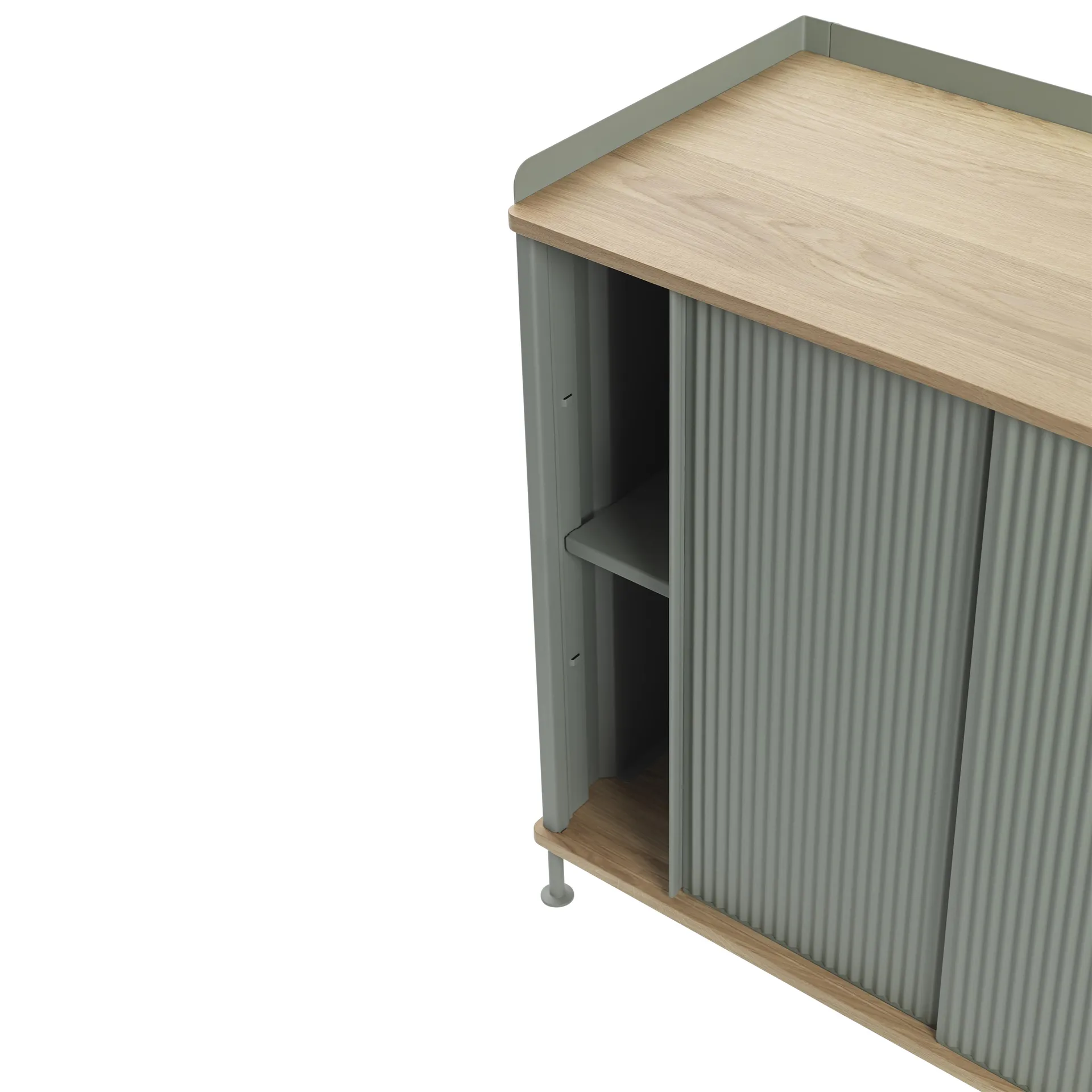 Enfold stolik boczny niski 125x45x63 cm, Oak-Dusty green Muuto