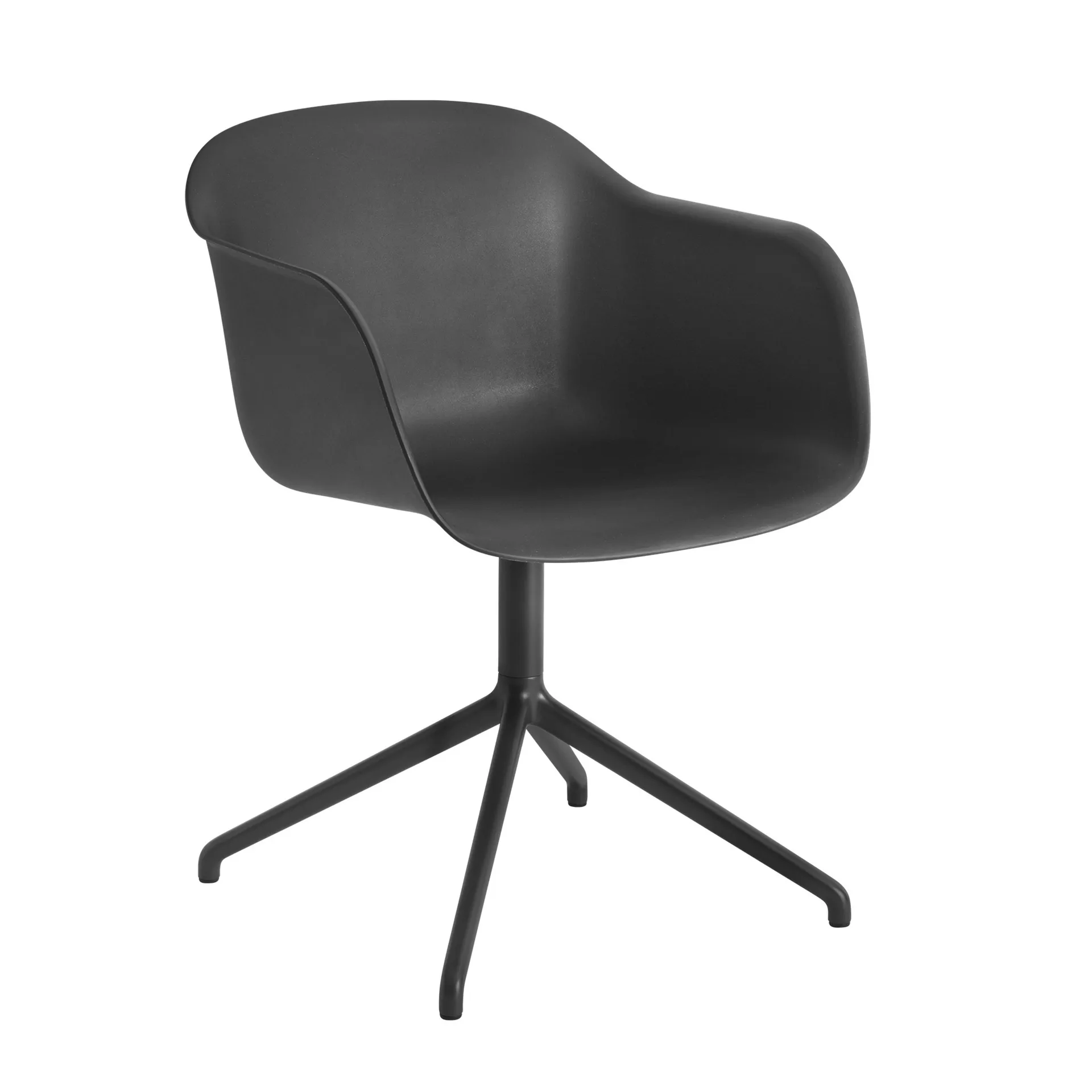 Fiber armchair swivel base krzesło biurowe, Anthracite Black (plastic) Muuto