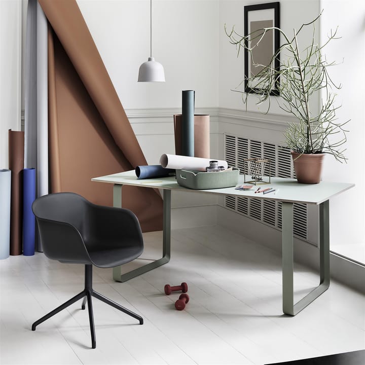 Fiber armchair swivel base krzesło biurowe, Anthracite Black (plastic) Muuto