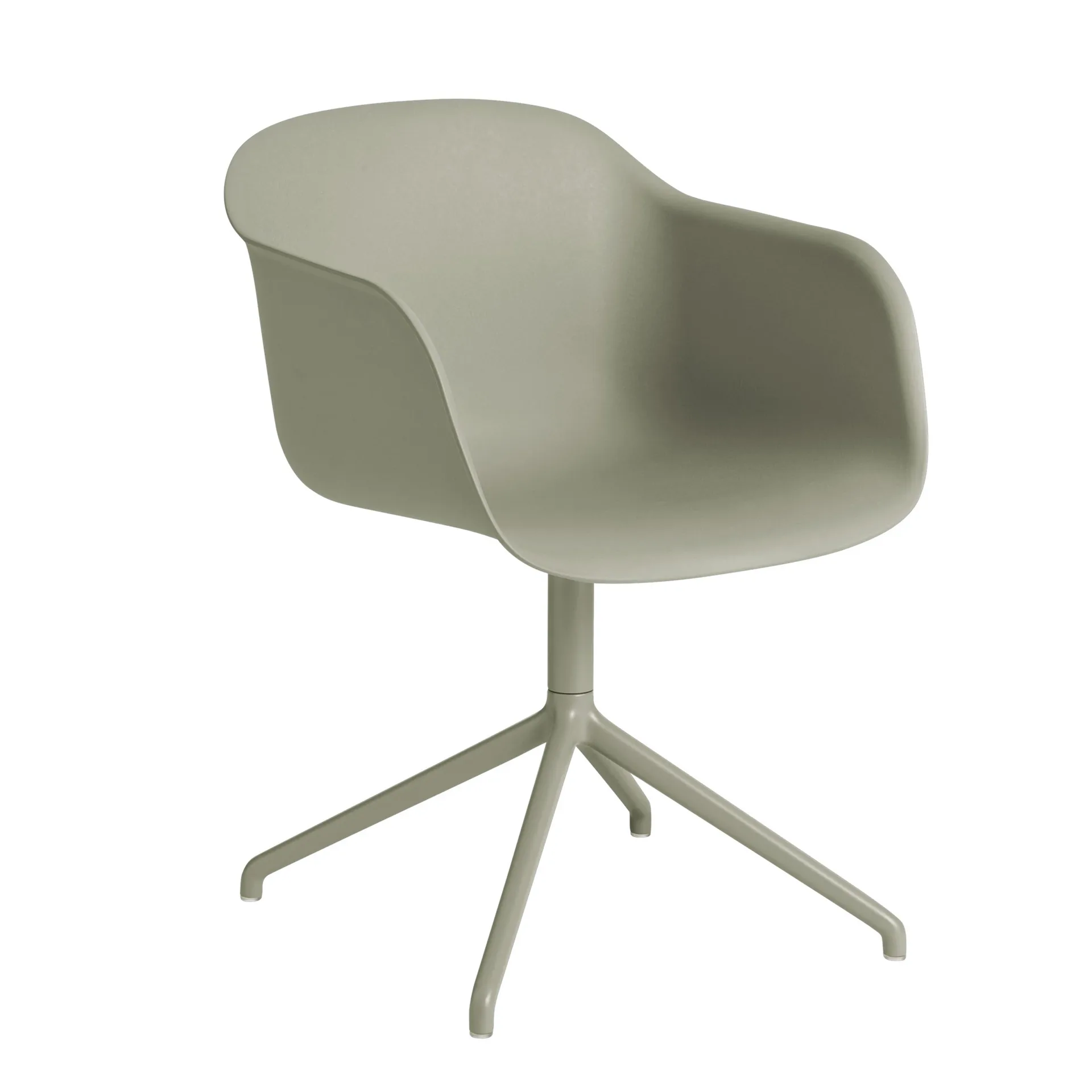 Fiber armchair swivel base krzesło biurowe, Dusty green (plastic) Muuto