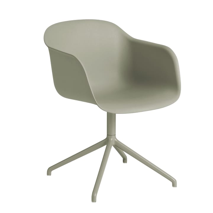 Fiber armchair swivel base krzesło biurowe - Dusty green (plastic) - Muuto