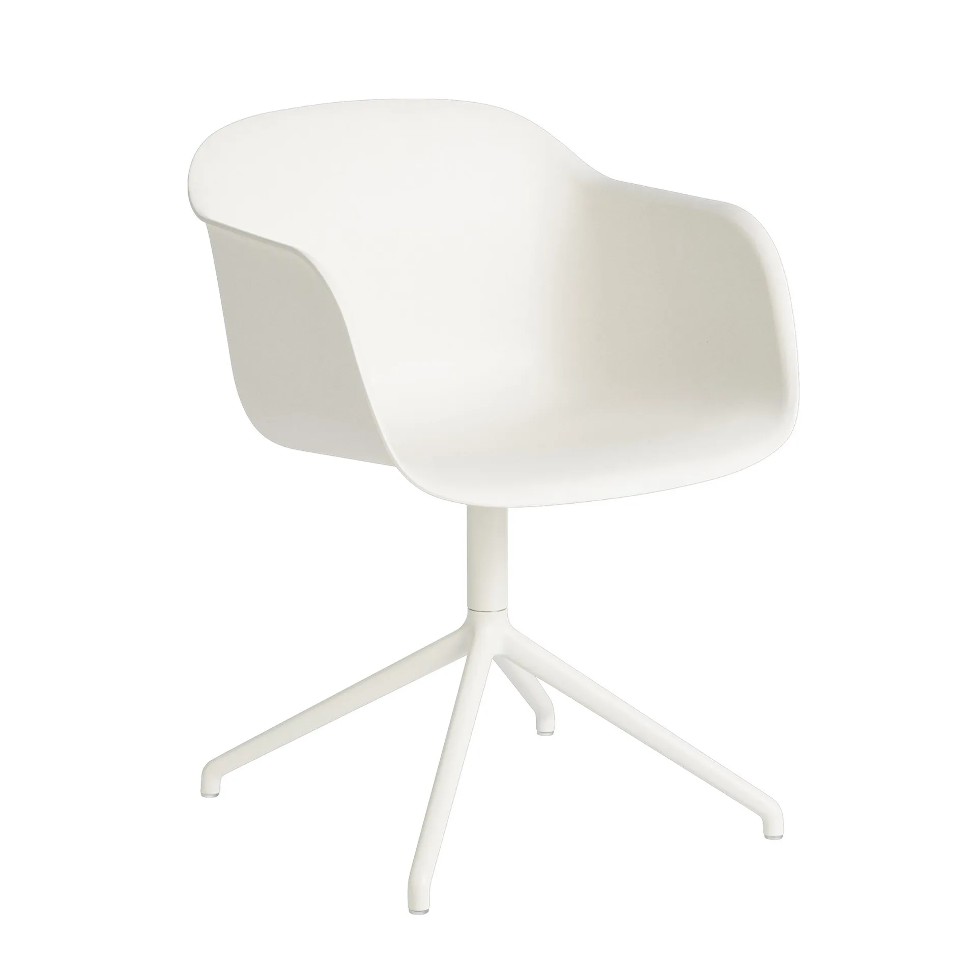 Fiber armchair swivel base krzesło biurowe, Natural white (plastic) Muuto