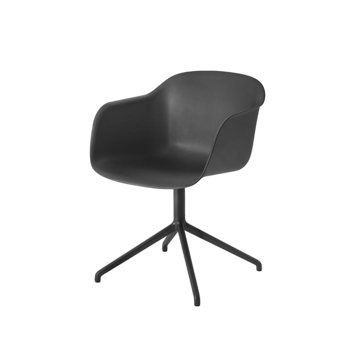 Fiber armchair swivel base with return krzesło biurowe, Black-anthracite black base Muuto