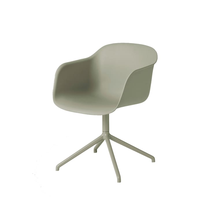 Fiber armchair swivel base with return krzesło biurowe - Dusty green - Muuto