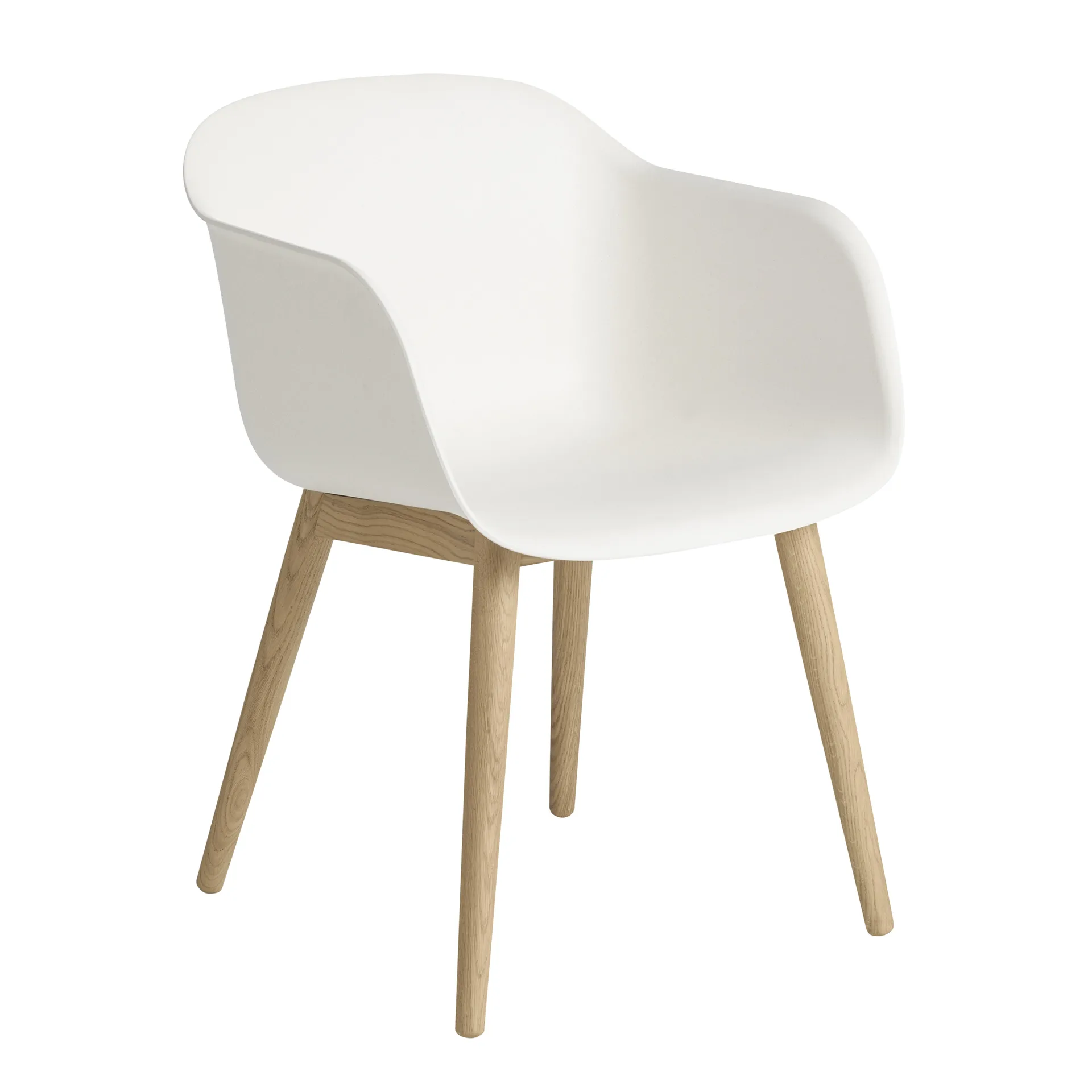 Fiber Armchair z drewnianymi nogami, Natural white-Oak Muuto