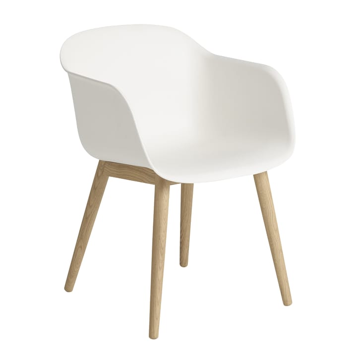 Fiber Armchair z drewnianymi nogami - Natural white-Oak - Muuto