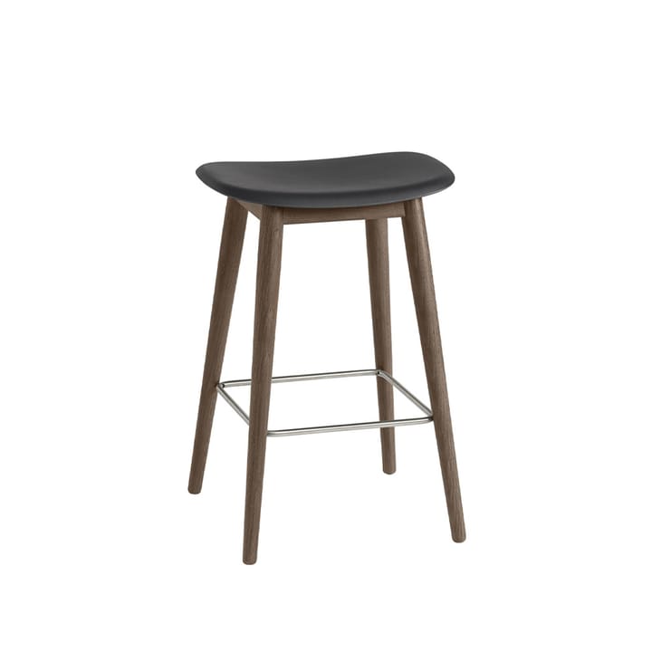 Fiber bar stool krzesło barowe75 cm - black, nogi w kolorze ciemnego brązu - Muuto