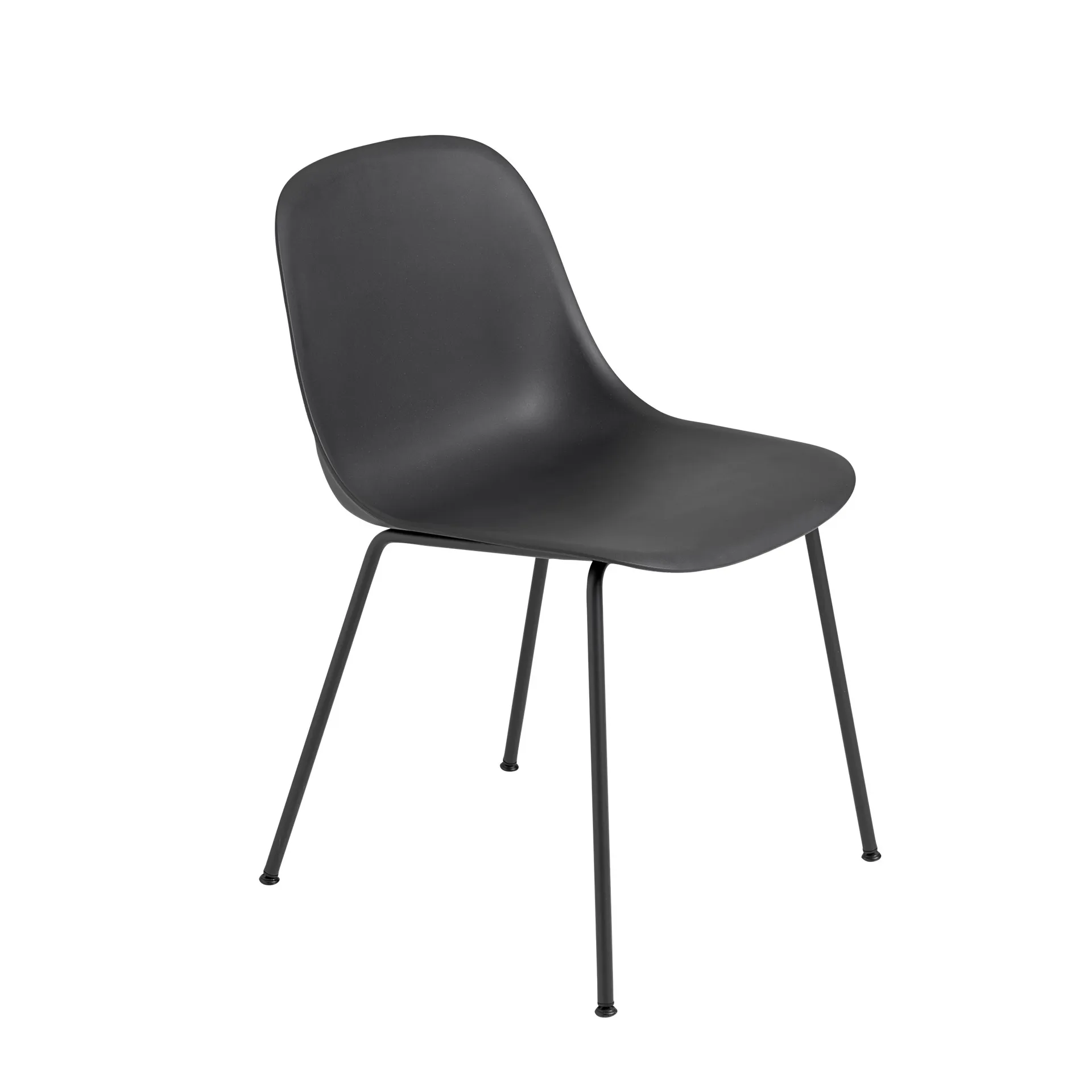 Fiber boczne krzesło tub bas, Black-Anthracite (plastic) Muuto