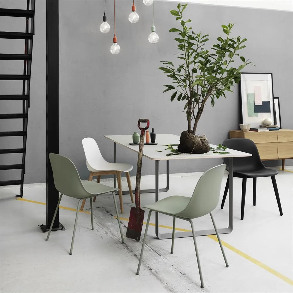 Fiber boczne krzesło tub bas, Natural white (plastic) Muuto