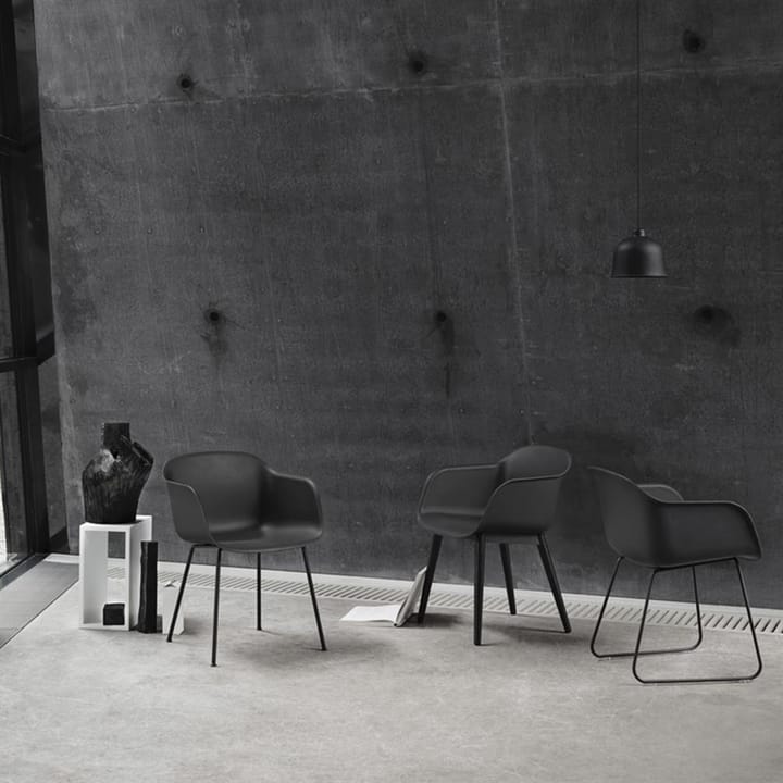 Fiber chair krzesło z podłokietnikami, Anthracite Black (plastic) Muuto