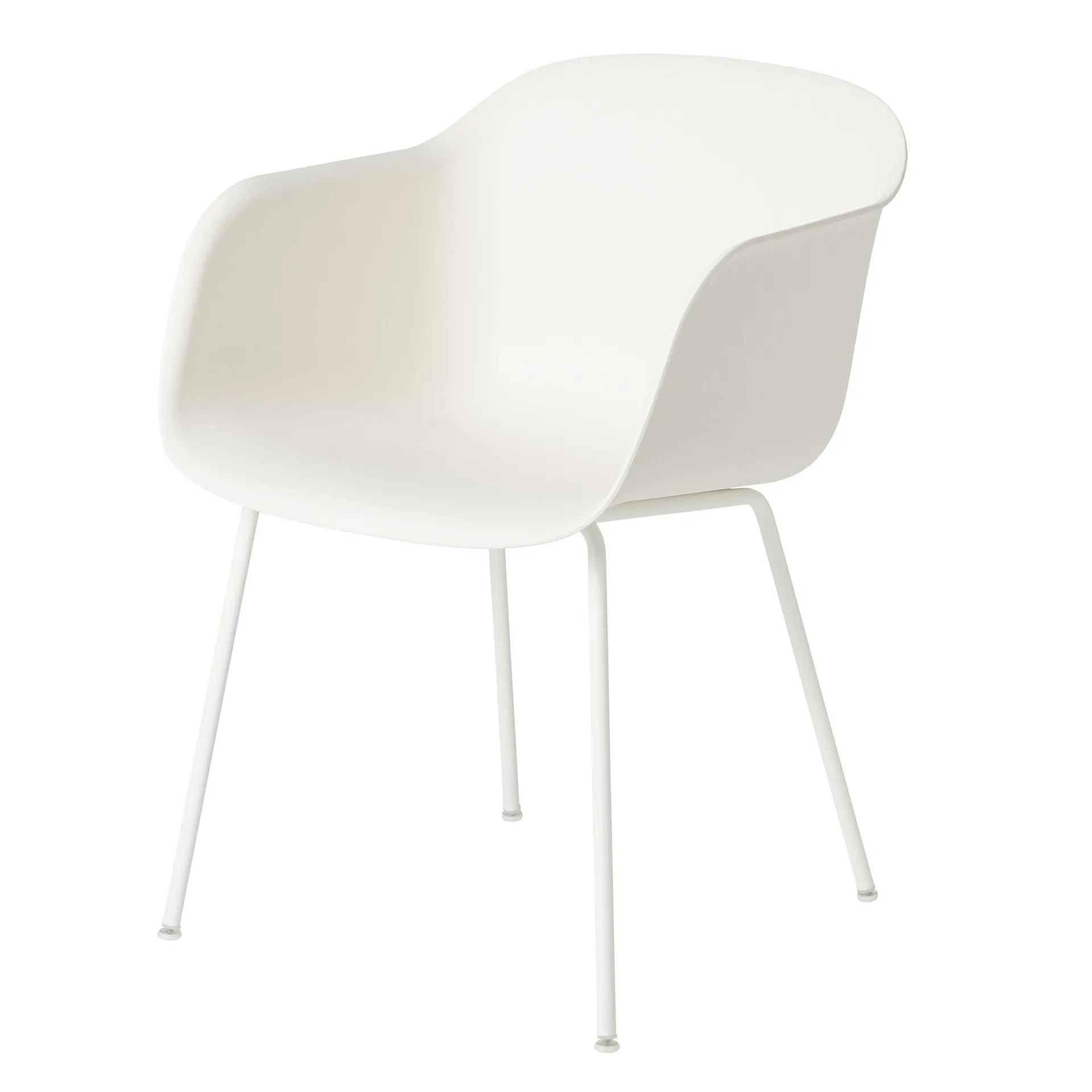 Fiber chair krzesło z podłokietnikami, Natural white (plastic) Muuto
