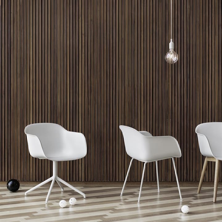 Fiber chair krzesło z podłokietnikami, Natural white (plastic) Muuto
