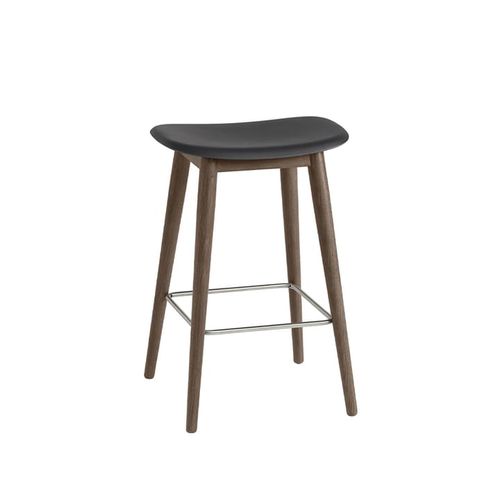 Fiber counter stool krzesło barowe75 cm - black, nogi w kolorze ciemnego brązu - Muuto