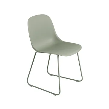 Fiber fotel sled base - dusty green, Zielone nogi - Muuto