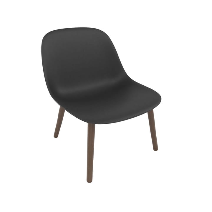 Fiber fotel wood base - black, nogi w kolorze ciemnego brązu - Muuto