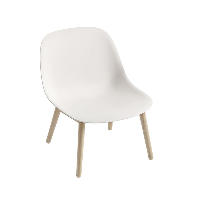 Fiber fotel wood base - Naturaal white, dębowe nogi - Muuto