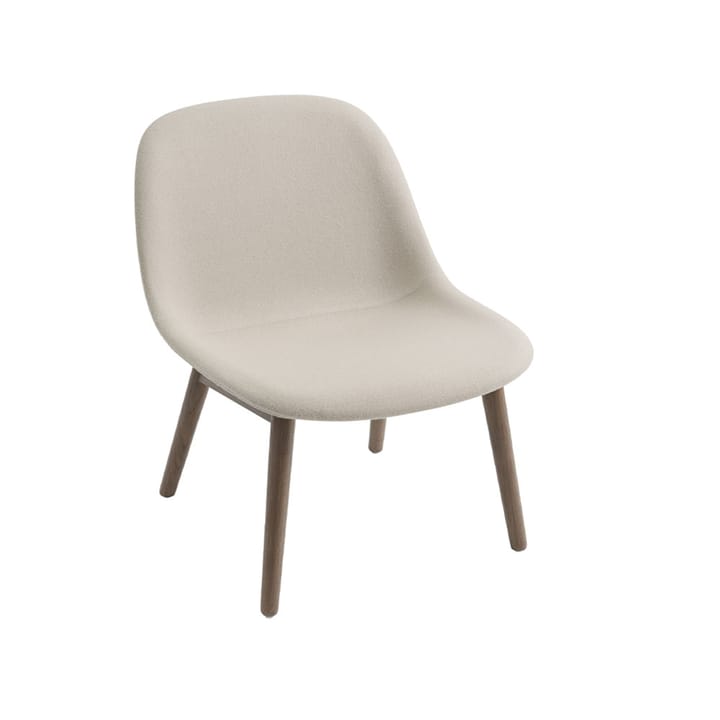 Fiber fotel wood base - tkanina hero 211 beige, dąb bejcowany na brązowo - Muuto