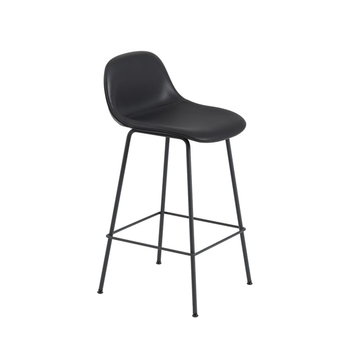 Fiber krzesło barowe metalowe nogi - Refine leather black-Black - Muuto