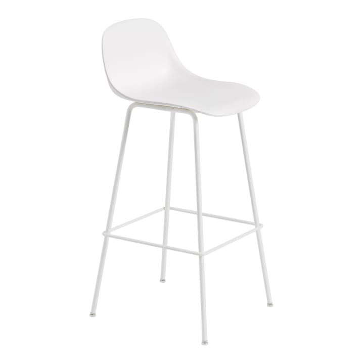 Fiber krzesło barowe tube bas z oparciem plast 75 cm - Natural white - Muuto
