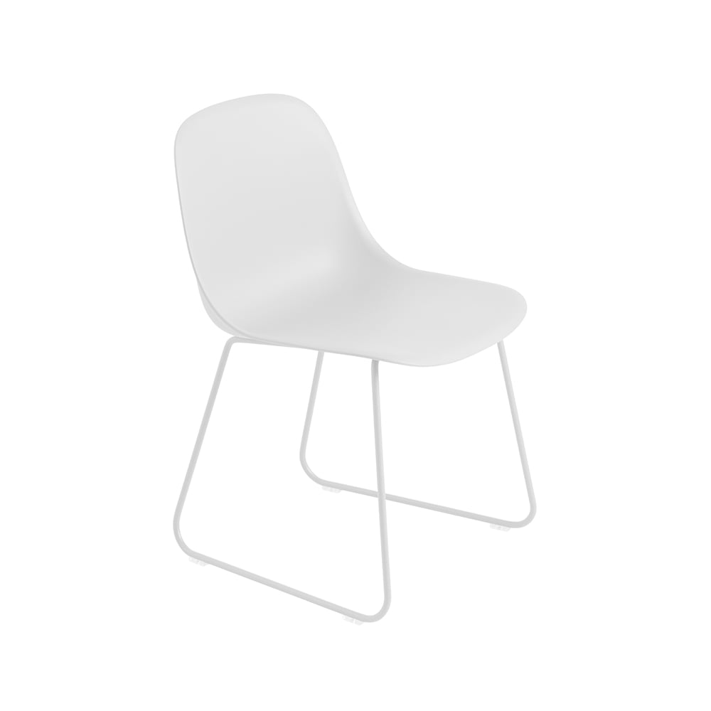 Muuto Fiber krzesło stalowe medar plastikowe siedzisko Natural white-White