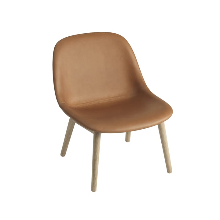 Fiber Lounge krzesło zdębowy - Refine leather cognac - Muuto