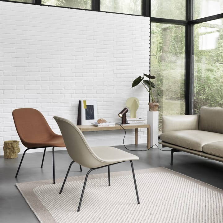 Fiber Lounge krzesło ze stalowymi nogami - Steelcut Trio 236-Anthracite - Muuto