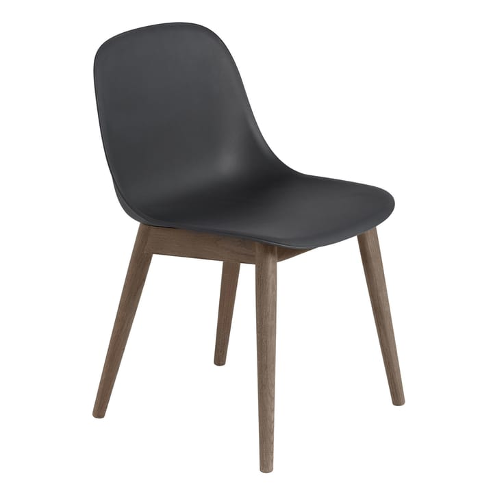 Fiber Side Chair z drewnianymi nogami - Black-Stained dark brown - Muuto