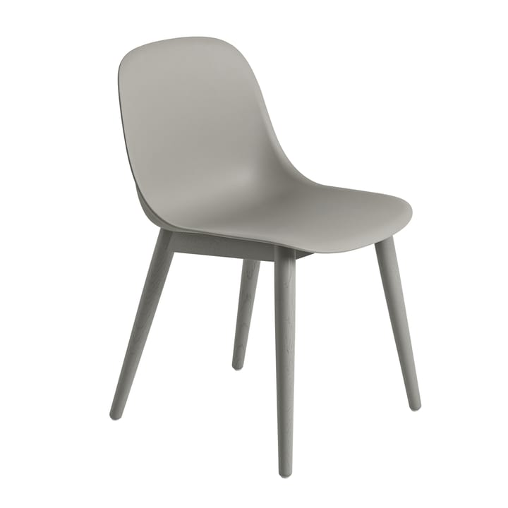 Fiber Side Chair z drewnianymi nogami - Grey (plastic) - Muuto