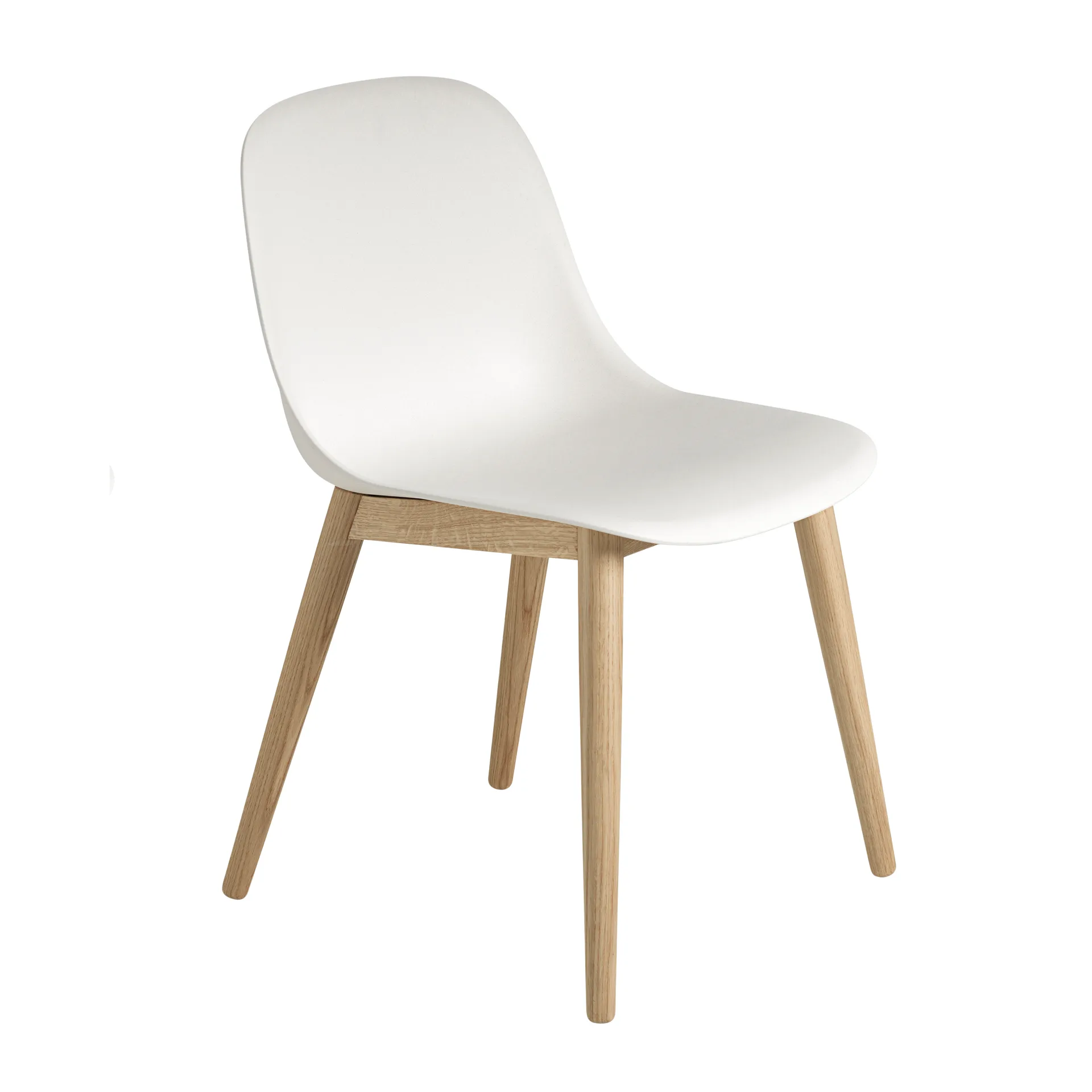 Fiber Side Chair z drewnianymi nogami, Natural white-Oak Muuto
