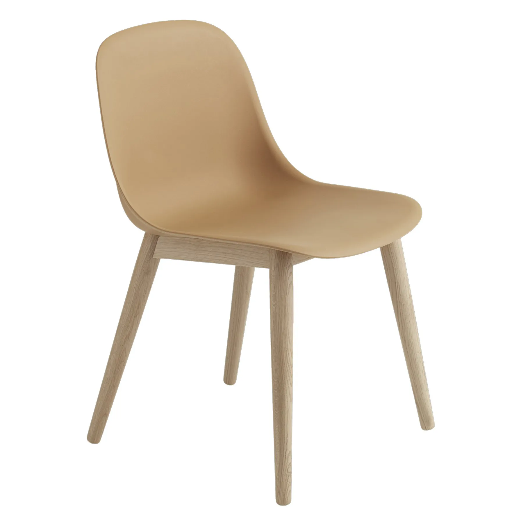 Fiber Side Chair z drewnianymi nogami, Ochre-Oak Muuto