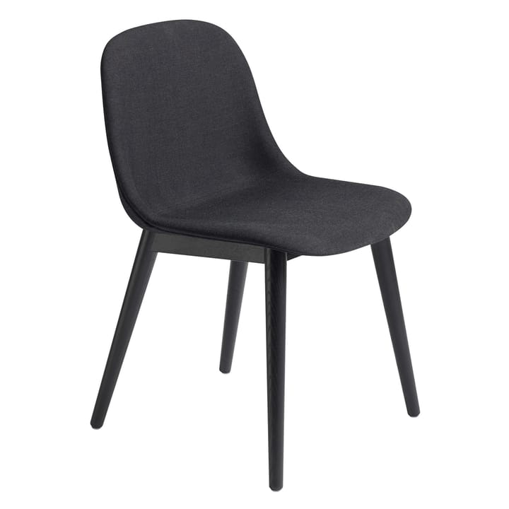 Fiber Side Chair z drewnianymi nogami - Remix 183-black - Muuto