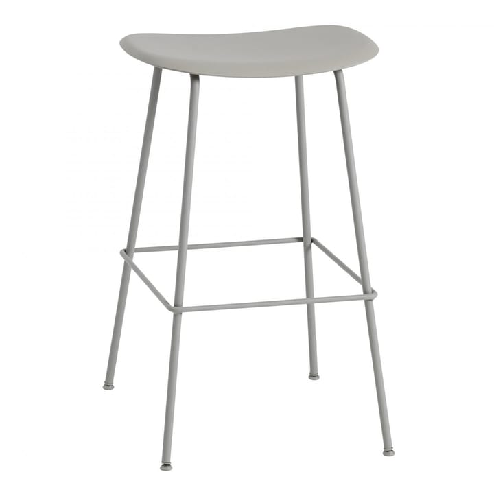 Fiber stołek barowy podstawa rura siedzisko plastikowe 75 cm - Grey - Muuto