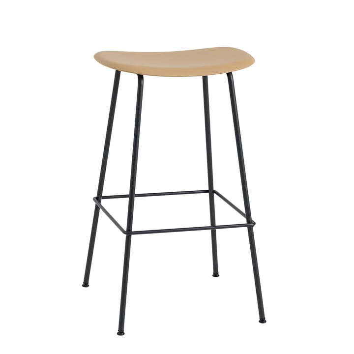 Fiber stołek barowy podstawa rura siedzisko plastikowe 75 cm - Ochre-Black - Muuto