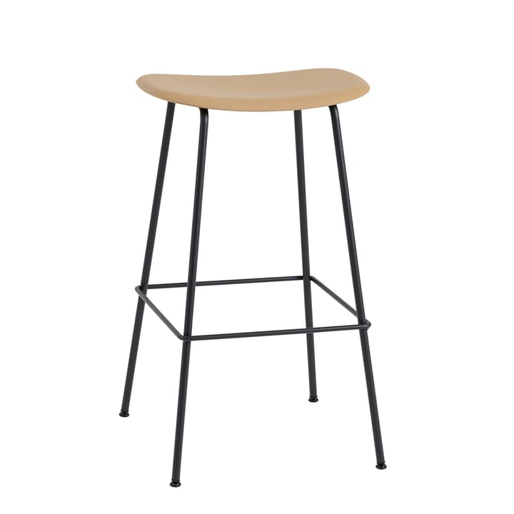 Fiber stołek barowy podstawa rura siedzisko plastikowe 75 cm - Ochre-Black - Muuto