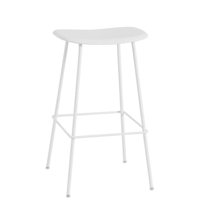 Fiber stołek barowy podstawa rura siedzisko plastikowe 75 cm - White - Muuto