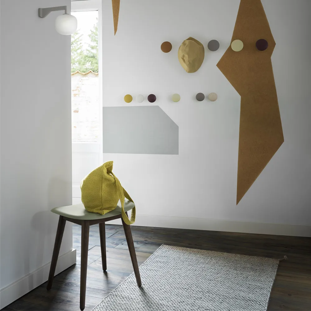 Fiber stołek, black, drewniane nogi Muuto