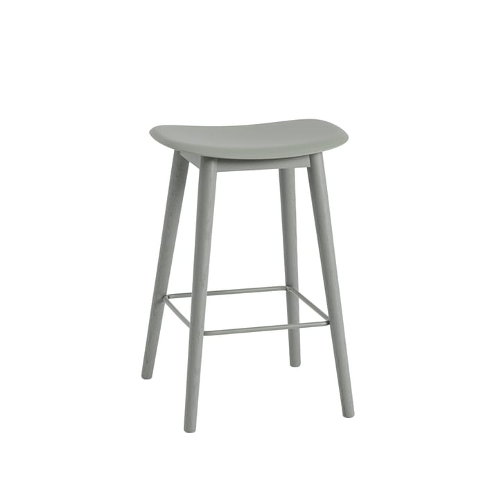 Fiber stołek kontuarowy - dusty green, Zielone nogi - Muuto