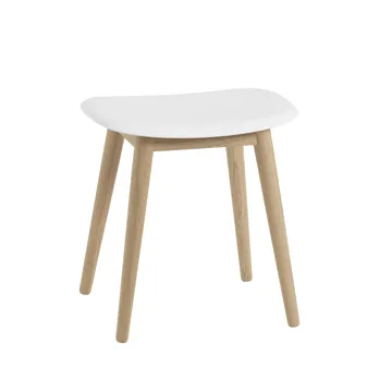 Fiber stołek - Natural white, dębowe nogi - Muuto