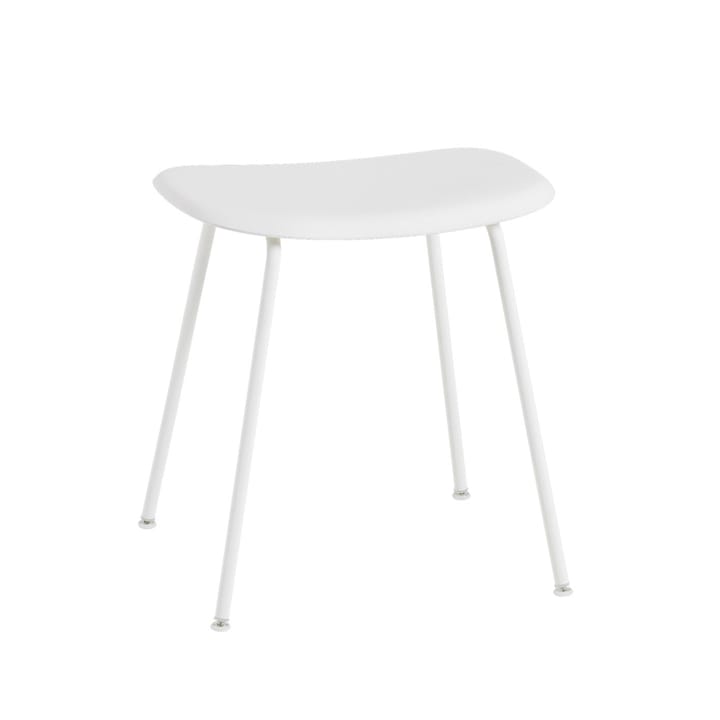 Fiber stołek - white, biały stal stojak - Muuto