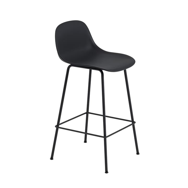 Fiber Tube krzesło barowe oparcie 65 cm - Anthracite Black (plastic) - Muuto